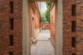 Traditional red brick buildings and narrow alleys with South Fujian building style, famous travel destination Wudian City Royalty Free Stock Photo