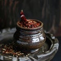 traditional red chilly chutney in bowl
