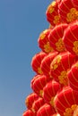 Traditional Red Chinese Lantern In xi`an, China.word `Fu` on the lantern means happiness Royalty Free Stock Photo