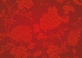 Traditional red gradient Asian flower textured background