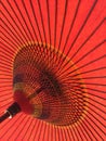 A traditional red Japanese paper umbrella Royalty Free Stock Photo