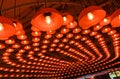 Red lanterns on the top at central market in hong kong Royalty Free Stock Photo