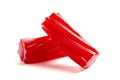 Traditional Red Licorice Pieces Isolated on a White BackgroundRed Licorice Pieces Isolated on a White Background