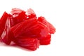 Traditional Red Licorice Pieces Isolated on a White BackgroundRed Licorice Pieces Isolated on a White Background