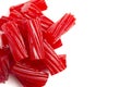 Traditional Red Licorice Pieces Isolated on a White BackgroundRed Licorice Pieces Isolated on a White Background