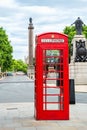 Traditional red phone box. London, England Royalty Free Stock Photo