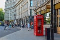 Traditional Red Telephone Booth in London Street Royalty Free Stock Photo