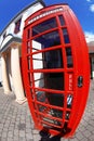 Traditional red telephone box Royalty Free Stock Photo