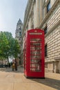 Traditional Red telephone box/booth near Big Ben and the House of Parliament Royalty Free Stock Photo