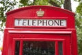 Traditional Red Telephone Box, London Royalty Free Stock Photo