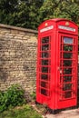 Traditional red telephone box in UK Royalty Free Stock Photo
