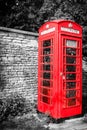 Traditional red telephone box in UK Royalty Free Stock Photo