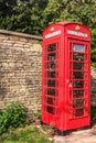 Traditional red telephone box in UK Royalty Free Stock Photo