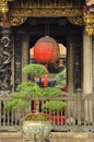 Traditional red temple lantern, Taiwan Royalty Free Stock Photo