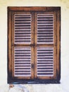 Traditional wooden tropical brown window