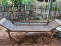 Traditional Relaxing Bench Made of Bamboo Royalty Free Stock Photo