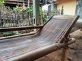 Traditional Relaxing Bench Made of Bamboo Royalty Free Stock Photo