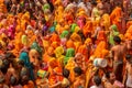 Traditional and religious Holi Festival in Dauji Temple near Mathura in India Royalty Free Stock Photo