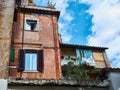 Traditional residential building with aged walls, picturesque architecture in Trastevere