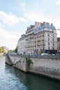 Traditional residential building close to Seine river. Paris Royalty Free Stock Photo