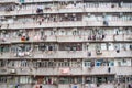 Traditional residential old facade building Hong Kong