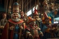 Traditional Reyes Magos puppets and figurines