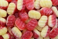 Traditional rhubarb and custard candies