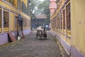 Traditional rickshaw driver working on the street in Kolkata