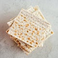 Traditional ritual Jewish bread matzah. Passover food