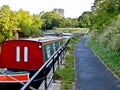 Traditional river barges converted to holiday accommodation on Avon River