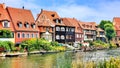 Traditional river houses in the Old Town of Bamberg, Bavaria, Germany