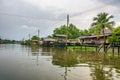 Traditional riverside thai village of Nonthaburi in Thailand