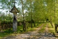A traditional roadside shrine among the fields, Poland