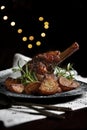 Traditional Roast Leg of Lamb Royalty Free Stock Photo