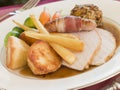 Traditional Roast Turkey with trimmings Plated Royalty Free Stock Photo
