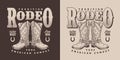 Traditional rodeo vintage sticker monochrome