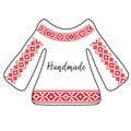 Traditional romanian blouse with embroidery and place for text Royalty Free Stock Photo