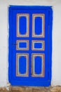 Traditional Romanian blue rural house door, specific to the buildings in Dobrogea area