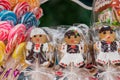 Traditional romanian costumes dancers made from gingerbread Royalty Free Stock Photo