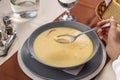 Traditional romanian dish tripe soup