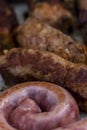 Traditional Romanian food called & x22;mici& x22; which consist of pork meat rolls Royalty Free Stock Photo