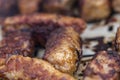 Traditional Romanian food called "mici" which consist of pork meat rolls Royalty Free Stock Photo