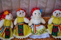 Traditional Romanian handmade Christmas decorations, little mouse in authentic clothing