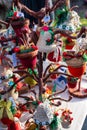 Traditional Romanian handmade Christmas decorations for sale at the fair