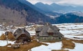 Traditional Romanian house on mountains Royalty Free Stock Photo