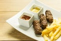 Traditional Romanian Mici Plate Close Up