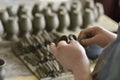 Traditional Romanian pottery manufacturing in Bucovina Royalty Free Stock Photo