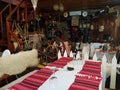 Traditional Romanian rustic decorations in a restaurant Royalty Free Stock Photo