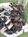 Traditional Romanian sandals / shoes Royalty Free Stock Photo