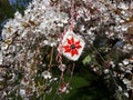 Traditional Romanian sewing pattern, Martisor. Royalty Free Stock Photo